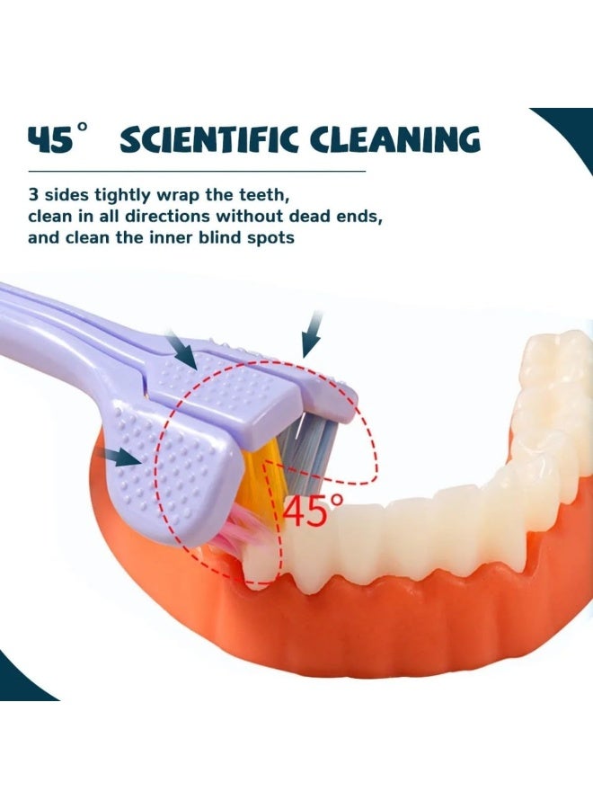 3pcs Three Sided Soft Hair Tooth Toothbrush Toothbrush Ultra Fine Soft Bristle Safety Teeth Brush for Oral Health - Image 2
