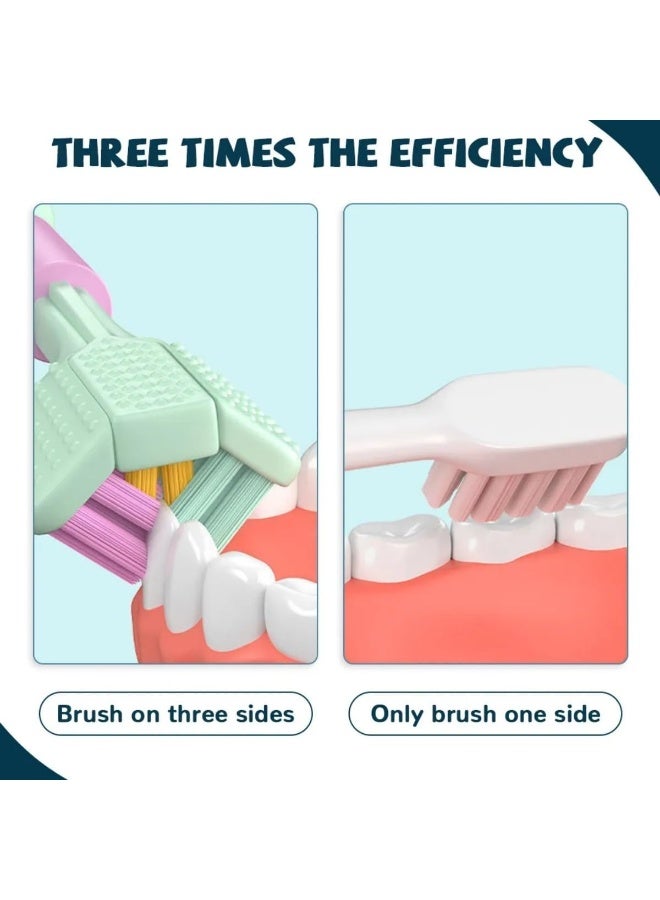 3pcs Three Sided Soft Hair Tooth Toothbrush Toothbrush Ultra Fine Soft Bristle Safety Teeth Brush for Oral Health - Image 3