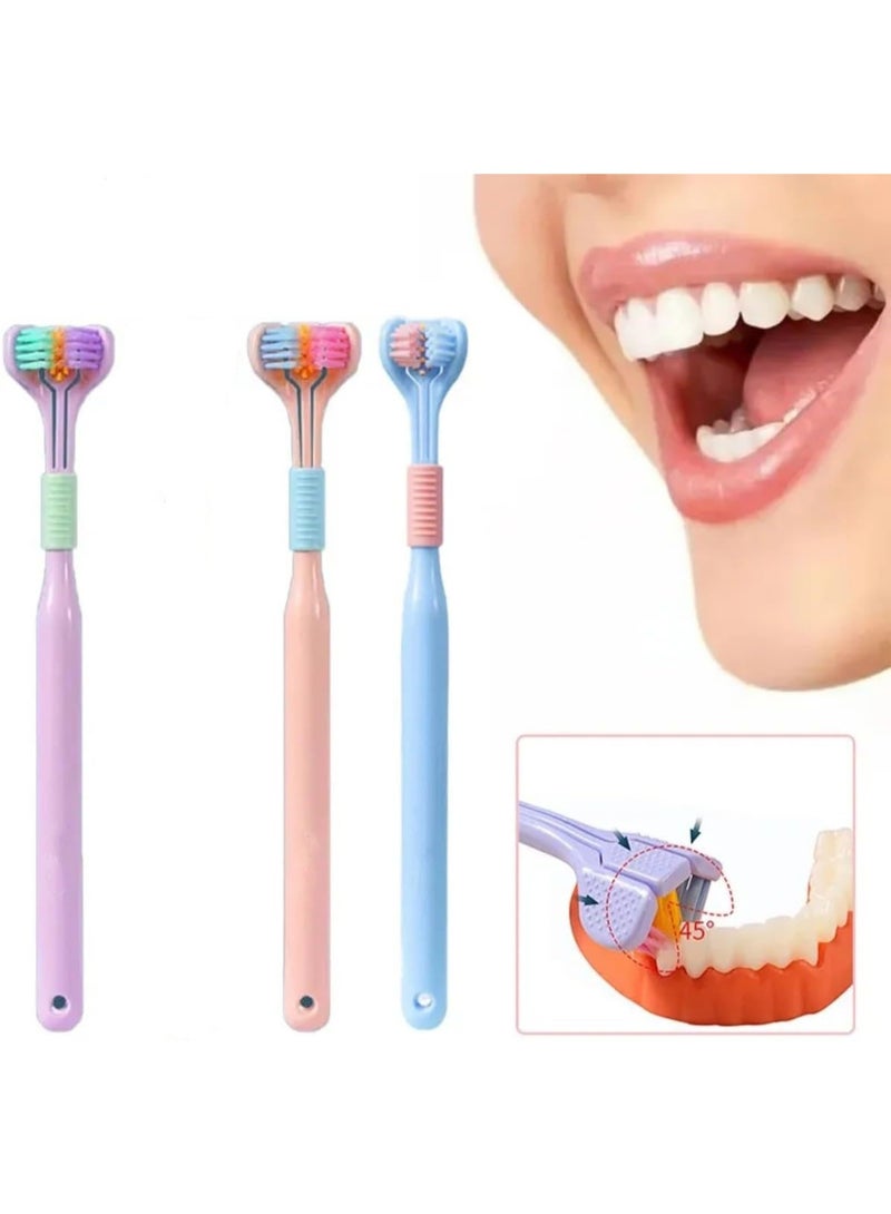 3pcs Three Sided Soft Hair Tooth Toothbrush Toothbrush Ultra Fine Soft Bristle Safety Teeth Brush for Oral Health - Image 4