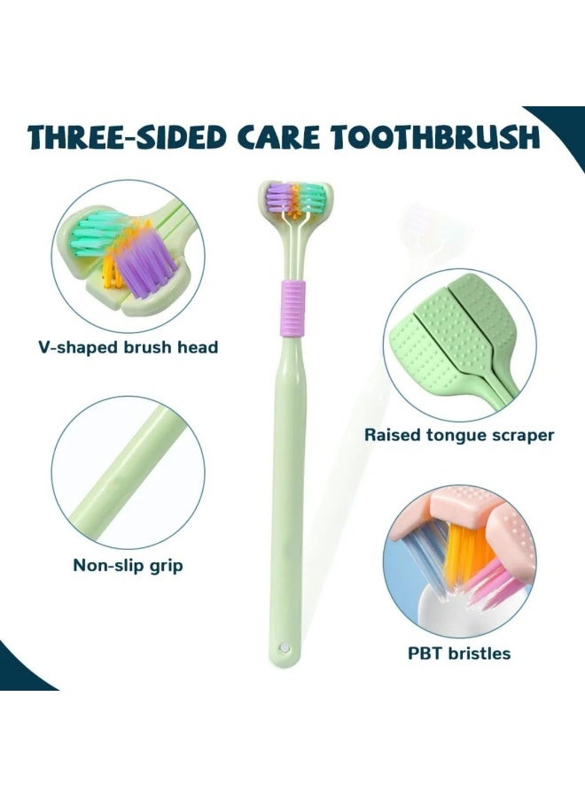 3pcs Three Sided Soft Hair Tooth Toothbrush Toothbrush Ultra Fine Soft Bristle Safety Teeth Brush for Oral Health - Image 5
