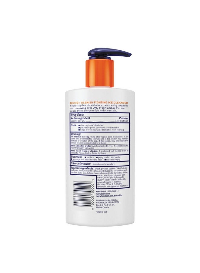 Bioré Biore Blemish Fighting Ice Cleanser Face Wash with Salicylic Acid, Clears and Helps Prevent Acne Breakouts, Cools & Refreshes Skin, Oil Free, 6.77 Oz - Image 5