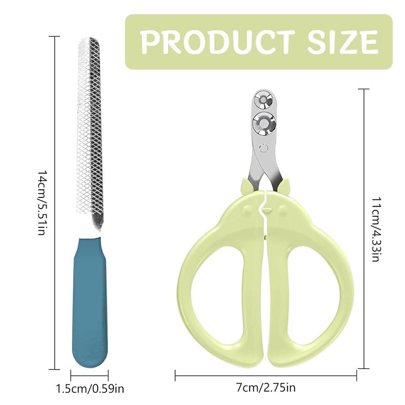 Qpets® ® Cat Nail Clipper, Upgrade Cat Nail Cutter, Dual Hole Pet Nail Nail Cutter for Cat, Stainless Steel Nail Trimmer with Nail File Pet Grooming Tools - Image 2