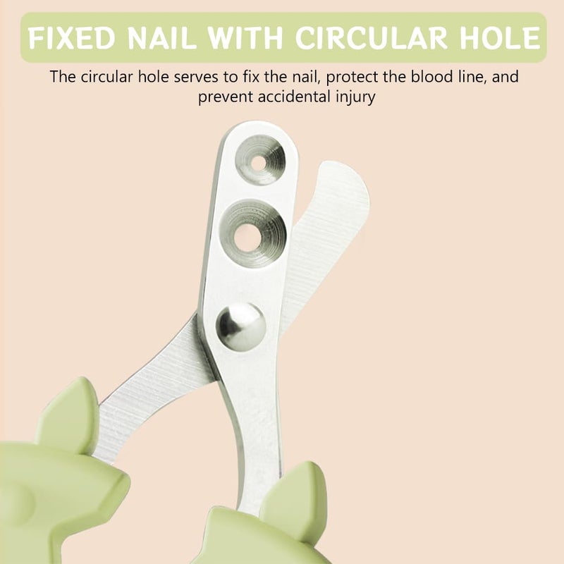 Qpets® ® Cat Nail Clipper, Upgrade Cat Nail Cutter, Dual Hole Pet Nail Nail Cutter for Cat, Stainless Steel Nail Trimmer with Nail File Pet Grooming Tools - Image 3