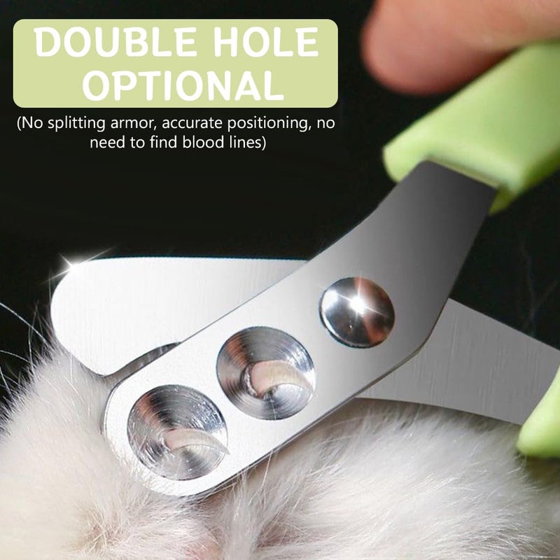 Qpets® ® Cat Nail Clipper, Upgrade Cat Nail Cutter, Dual Hole Pet Nail Nail Cutter for Cat, Stainless Steel Nail Trimmer with Nail File Pet Grooming Tools - Image 4