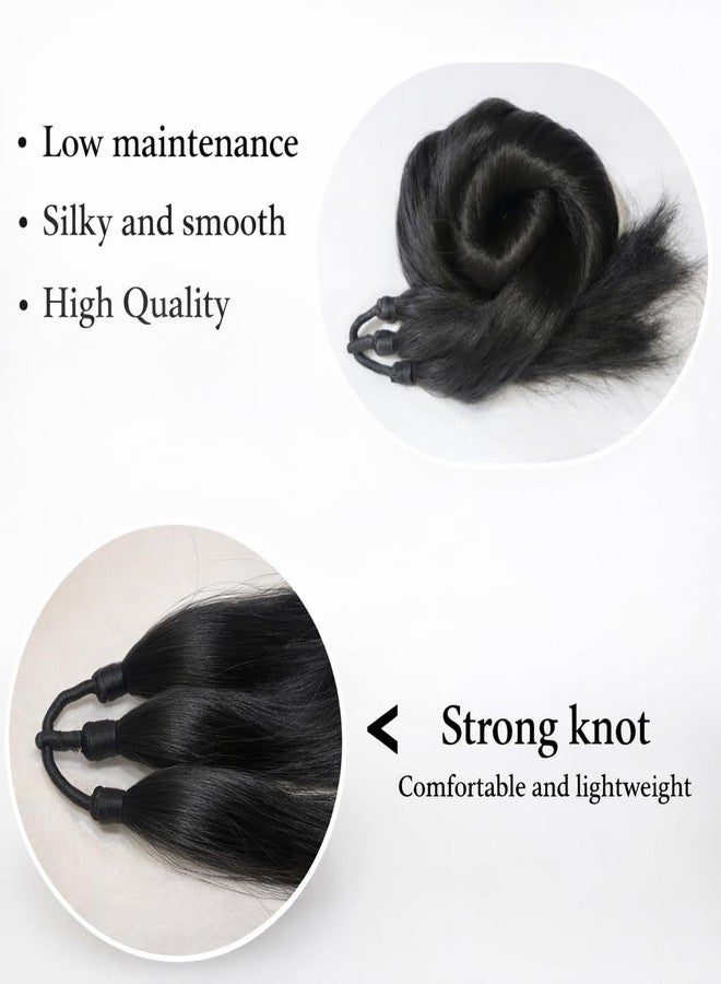 Cerrito Long Braided Ponytail Hair Extension for Women – Extra Long Straight Synthetic Braid with Elastic Tie, Natural Black, Thick & Lightweight, Easy to Wear for Daily, Pooja, Festival & Wedding Hairstyles, 1 pcs - Image 4