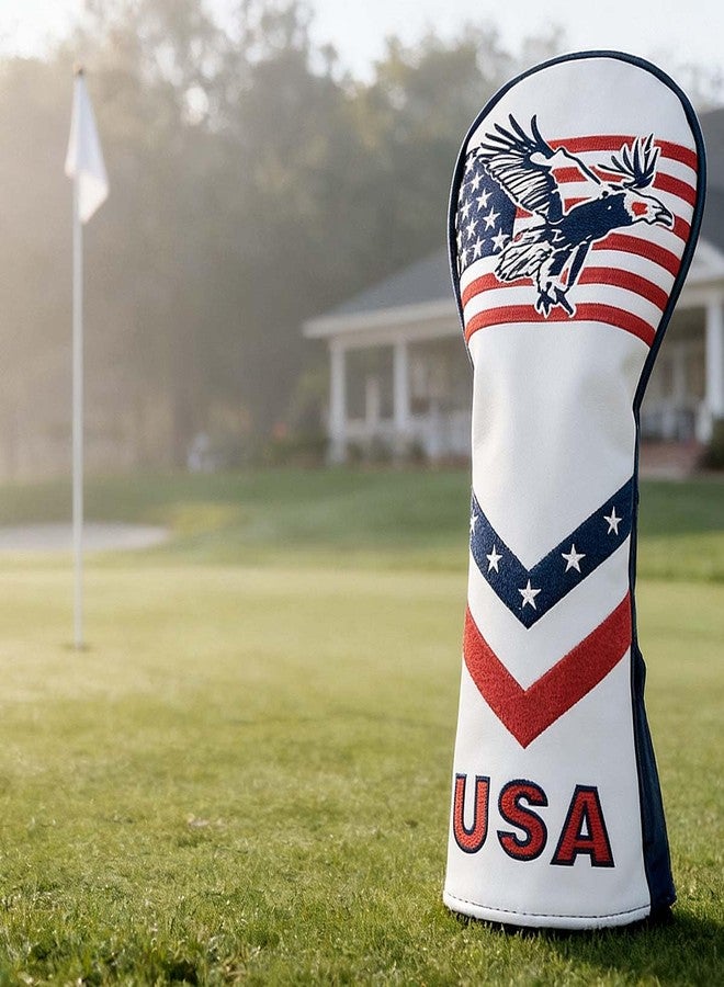 GOOACTION USA Eagle Golf Hybrid Headcover – Stars & Stripes with Eagle 3D Puffy Embroidery, Waterproof PU Leather, Stretch-Fit Closure, Universal for Hybrid Clubs - Image 5