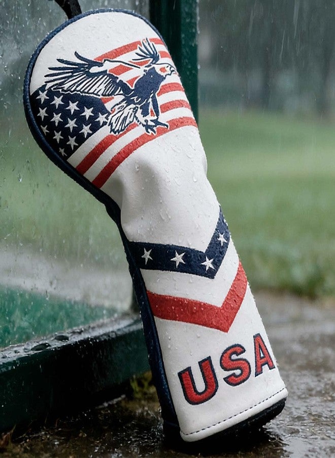 GOOACTION USA Eagle Golf Hybrid Headcover – Stars & Stripes with Eagle 3D Puffy Embroidery, Waterproof PU Leather, Stretch-Fit Closure, Universal for Hybrid Clubs - Image 3