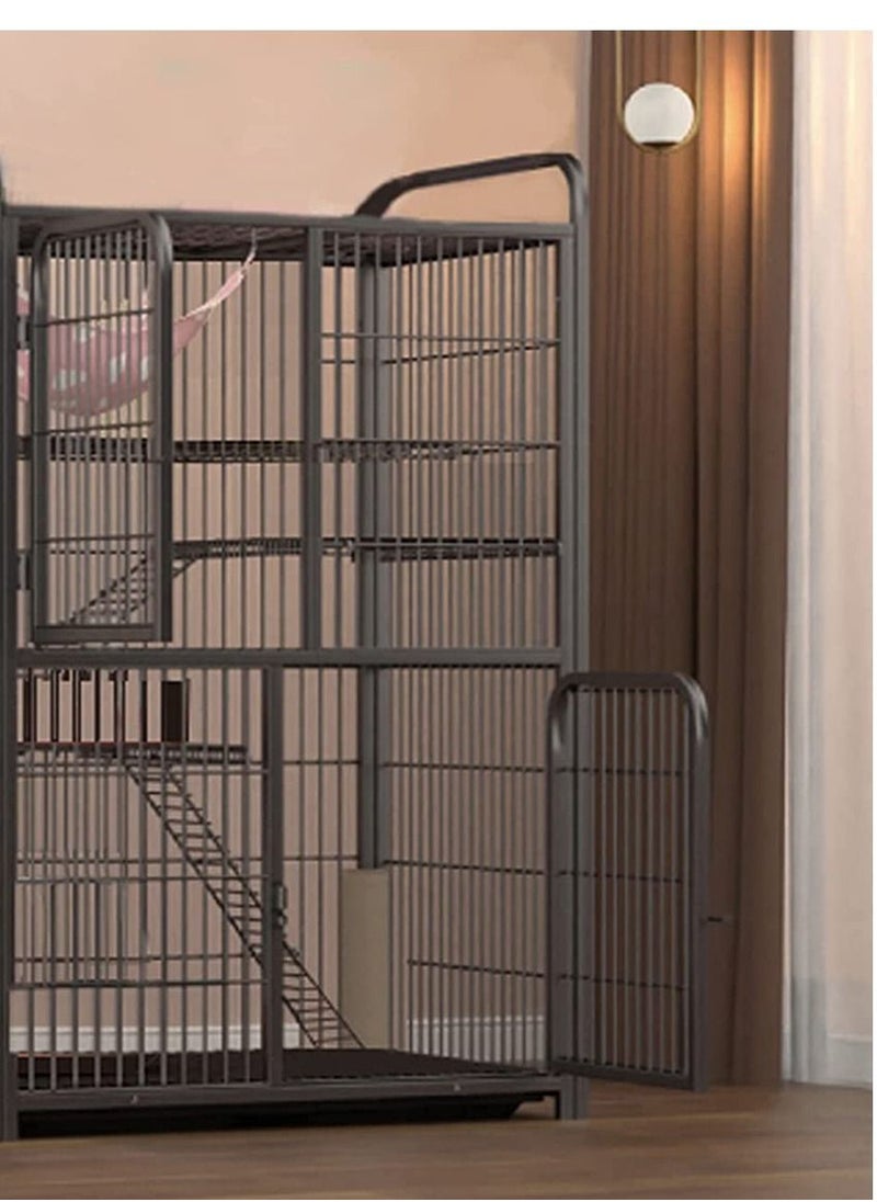 LIMOS Pet Cage Playpen Box Kennel Crate with Hammock Wheels and Removable Tray for Cat and Dog  - Image 5