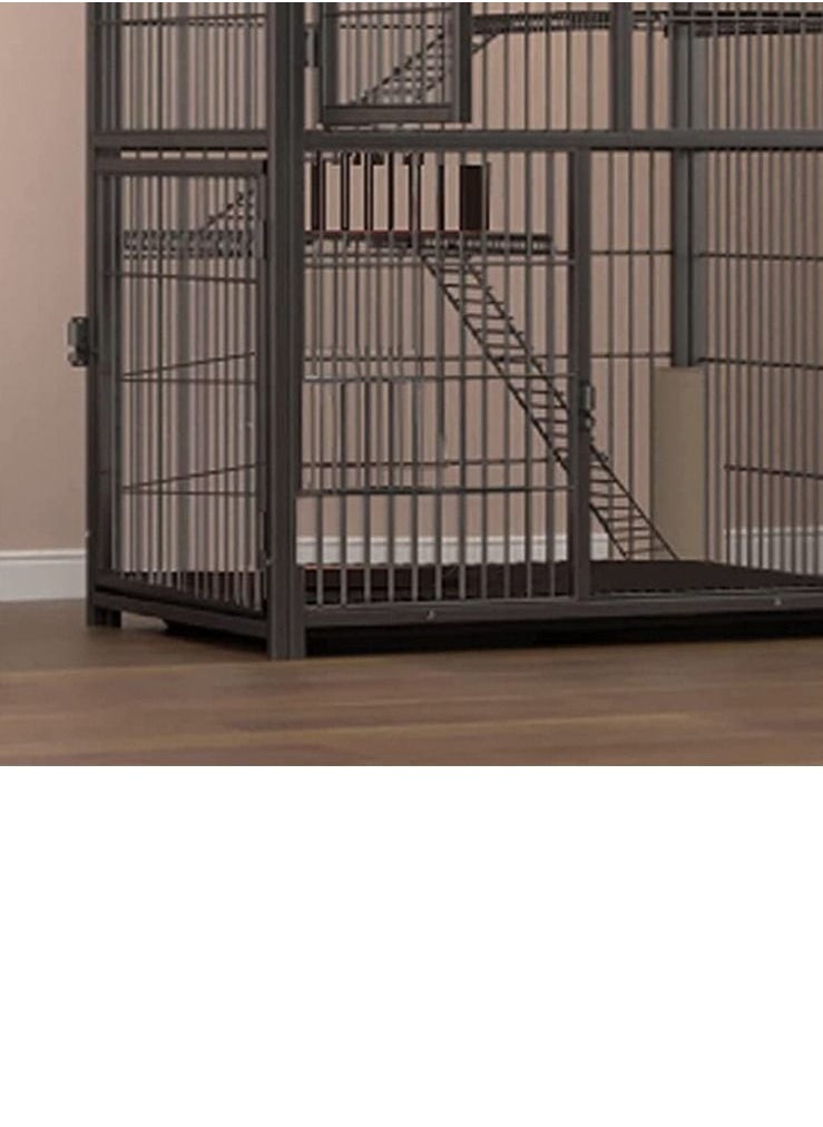 LIMOS - Pet Cage Playpen Box Kennel Crate with Hammock Wheels and Removable Tray for Cat and Dog - Image 1
