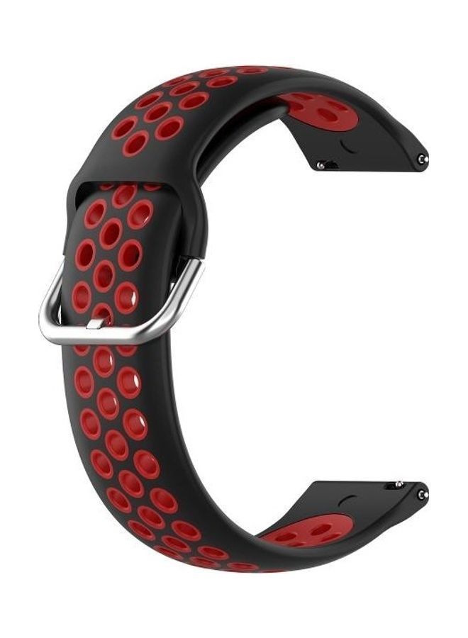 NIBEMINENT Replacement Strap for Samsung Galaxy Watch 4 44mm Black/Red - Image 1