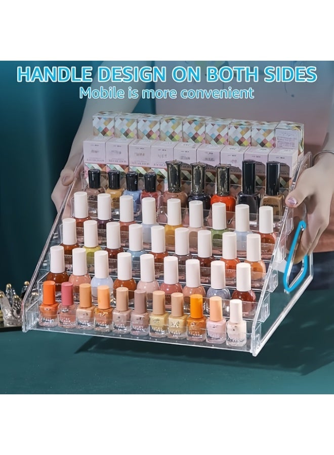 رف منظم لطلاء الأظافر من الأكريليك، حامل ذو 7 طبقات، رف لعرض طلاء الأظافر الجل، منظم للنظارات الشمسية، رف لتخزين الزيوت العطرية - Image 4