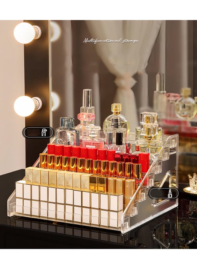 رف منظم لطلاء الأظافر من الأكريليك، حامل ذو 7 طبقات، رف لعرض طلاء الأظافر الجل، منظم للنظارات الشمسية، رف لتخزين الزيوت العطرية - Image 5