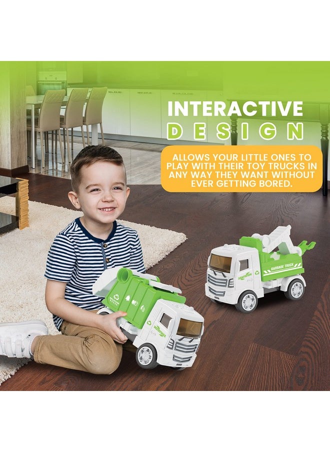 Kidsthrill - Small Toy Garbage Truck Toys For Boys & Girls Aged 3-12 - 4Pcs Set With Different Models, Garbage Truck Trash Truck & Dump Truck - Image 1