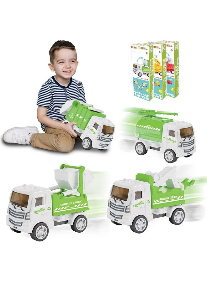 Kidsthrill - Small Toy Garbage Truck Toys For Boys & Girls Aged 3-12 - 4Pcs Set With Different Models, Garbage Truck Trash Truck & Dump Truck - Image 1