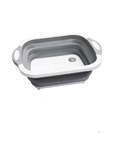 bizwiz bizwiz REYSUN Multifunction Chopping Boards Collapsible Dish Tub Portable Washing Basin Bowl Draining Basket Space Saving Hamper Foldable Storage Container for Kitchen and Camping  - Image 1