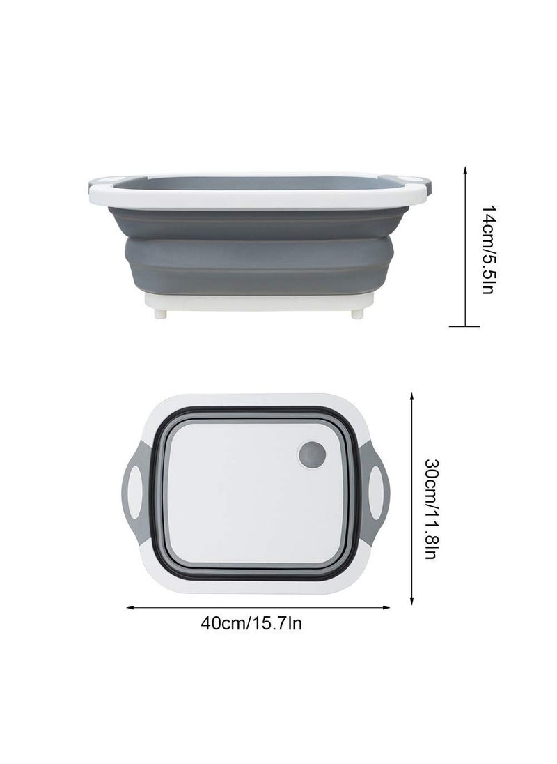 bizwiz bizwiz REYSUN Multifunction Chopping Boards Collapsible Dish Tub Portable Washing Basin Bowl Draining Basket Space Saving Hamper Foldable Storage Container for Kitchen and Camping  - Image 2