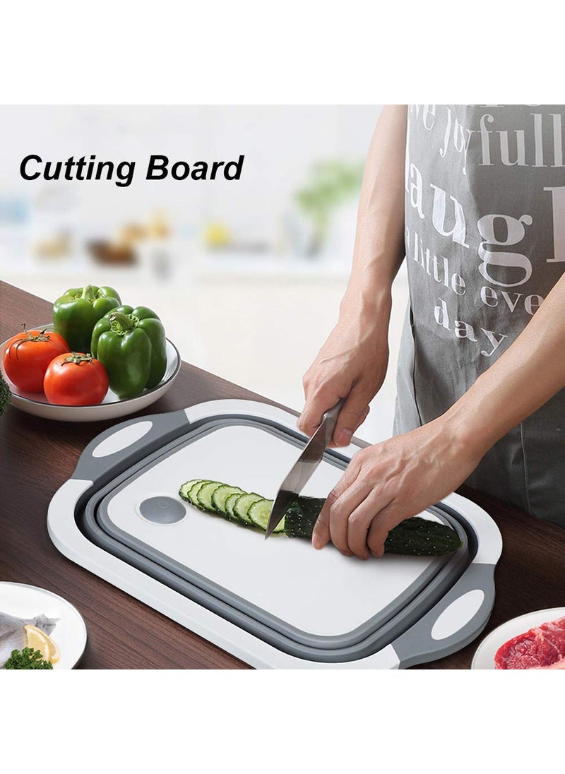 bizwiz bizwiz REYSUN Multifunction Chopping Boards Collapsible Dish Tub Portable Washing Basin Bowl Draining Basket Space Saving Hamper Foldable Storage Container for Kitchen and Camping  - Image 4