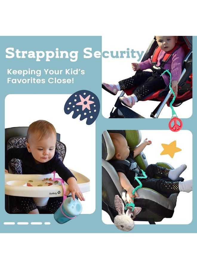 Brilli Baby Cup Catcher Patented Safety Tether Strap, Attach Sippy Cups, Bottles, Pacifiers & More to Stroller, High Chair, Car Seat, Made in USA, Food Grade, Dishwasher Safe (Lavender) - Image 4