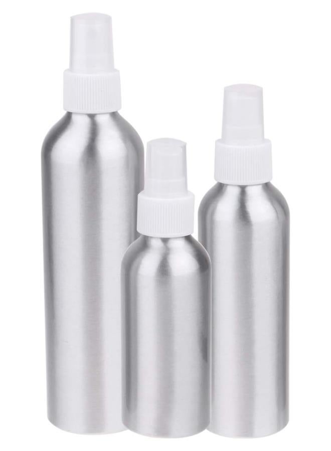 3Pcs 120ML 150ML 250ML Aluminum Perfume Bottle Spray Nozzle Bottle Bottle Travel Bottle Aluminium Refillable Liquid Bottle (White) - Image 3