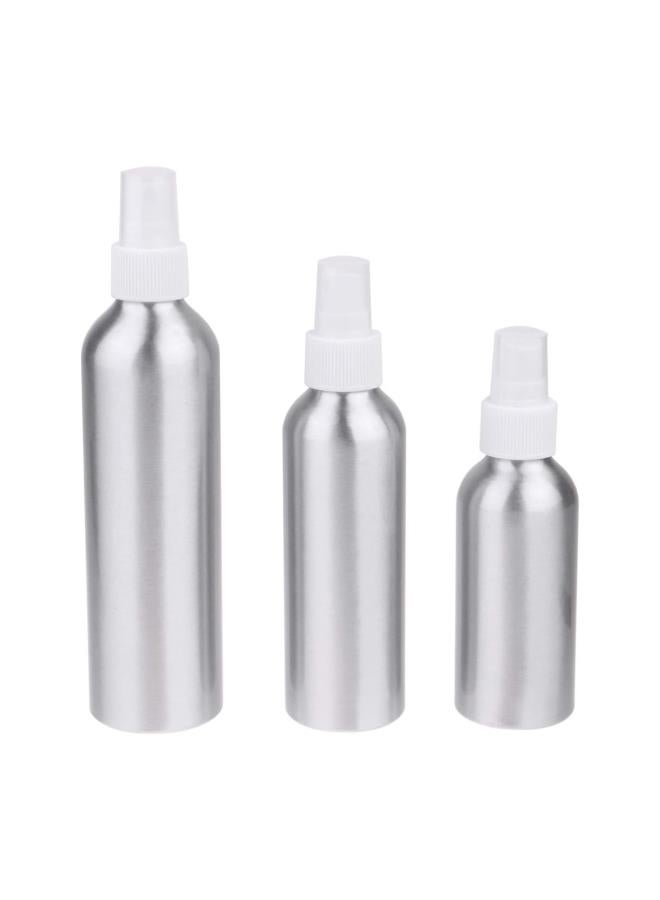 3Pcs 120ML 150ML 250ML Aluminum Perfume Bottle Spray Nozzle Bottle Bottle Travel Bottle Aluminium Refillable Liquid Bottle (White) - Image 1