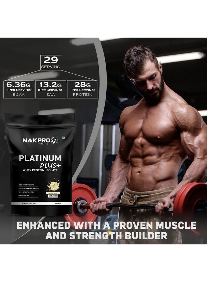 NAKPRO Platinum Plus+ Whey Protein Isolate with Digestive Enzymes | 28g Protein, 6.36g BCAA |Added Vitamins & Minerals (Vanilla, 1 Kg) - Image 4