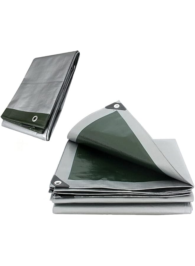 The Bros Large Tarpaulin Waterproof Heavy Duty,Heavy Duty Tarp Tarpaulin Reinforced Eyelets Thick 160g/m² For Covering, Protecting Or Concealing,Silver,3m x 5m  - Image 1