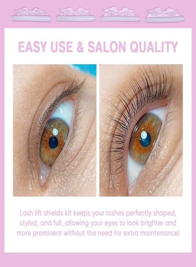 Libeauty Lash Lift Pads Libeauty Reusable Super Adhesive Lash Perm Rods 4 Pairs Silicon Pads Wing Shape Eyelash Lifting Shield DIY Use at Home or Salon Eyelash Curler Tool - Image 5