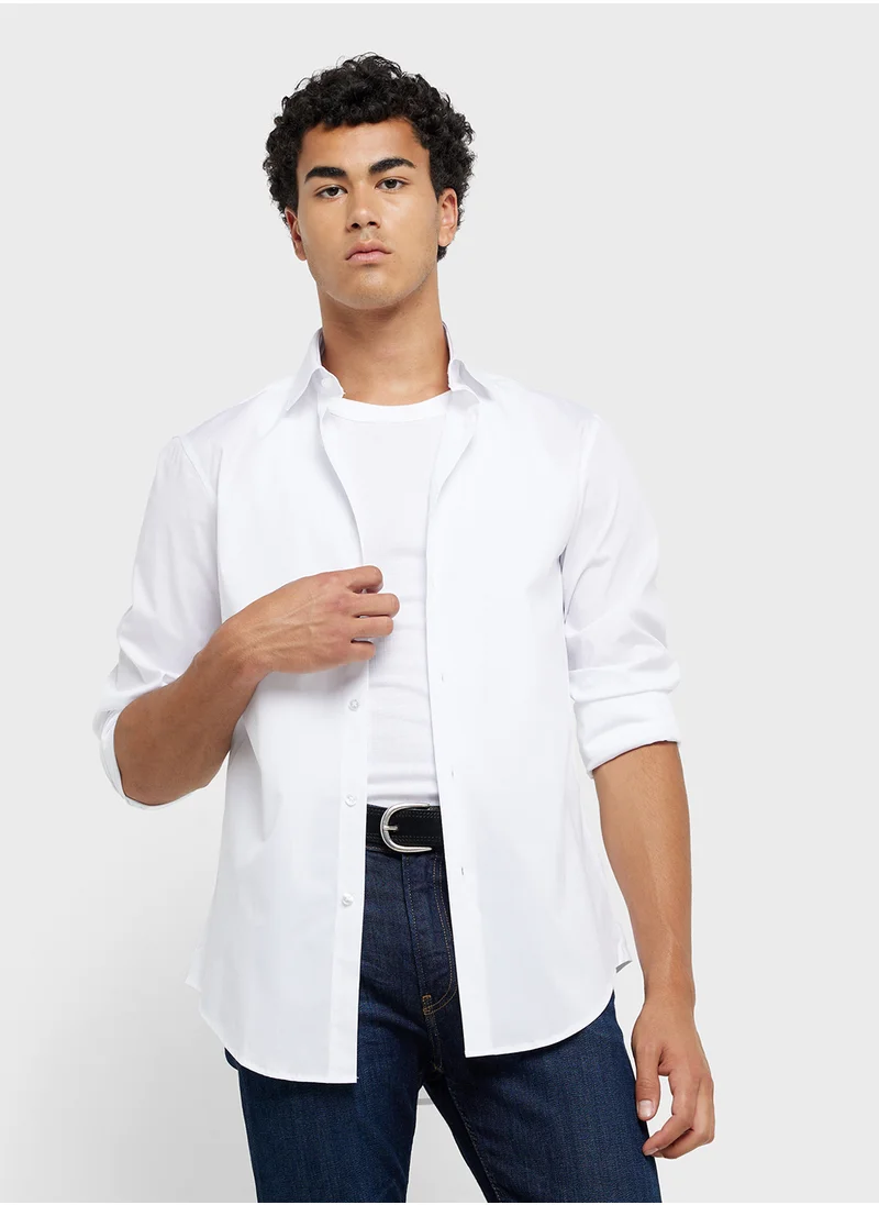 كالفن كلاين Regular Fit Stretch Poplin Dress Shirt