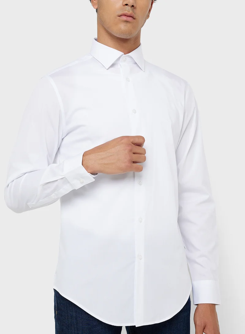 CALVIN KLEIN Regular Fit Stretch Poplin Dress Shirt