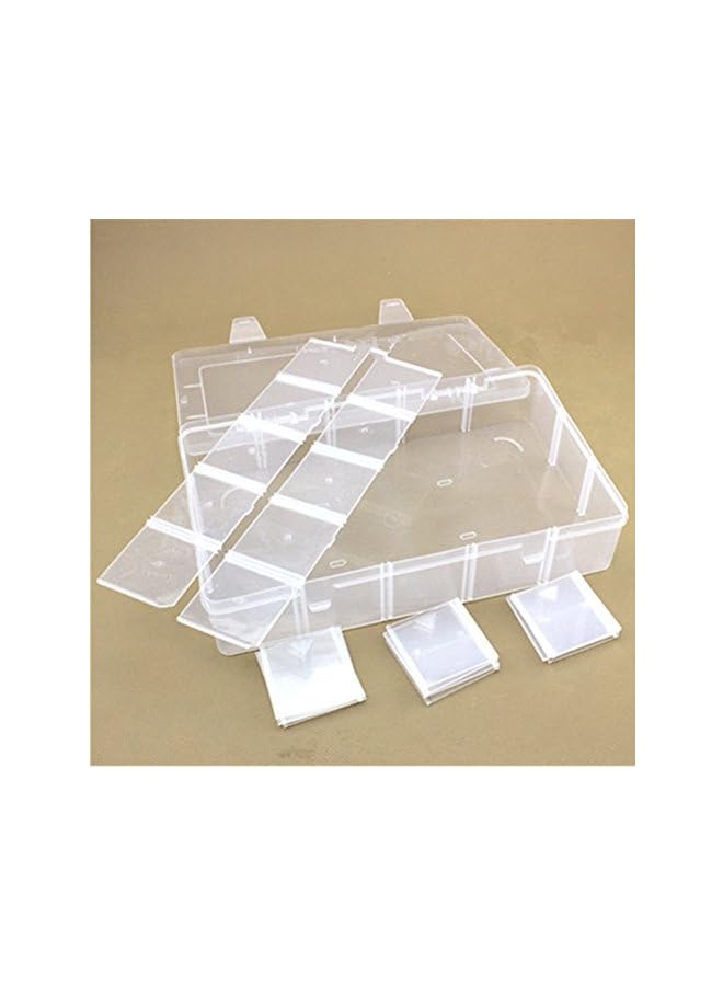 IAF Clear Plastic Jewelry Box Organizer Storage Container With Adjustable Dividers 15(Large) Grids - Image 2