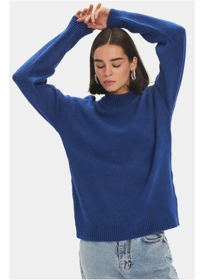 جون June Crew Neck Knitwear Sweater Saxe