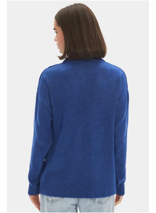 جون June Crew Neck Knitwear Sweater Saxe