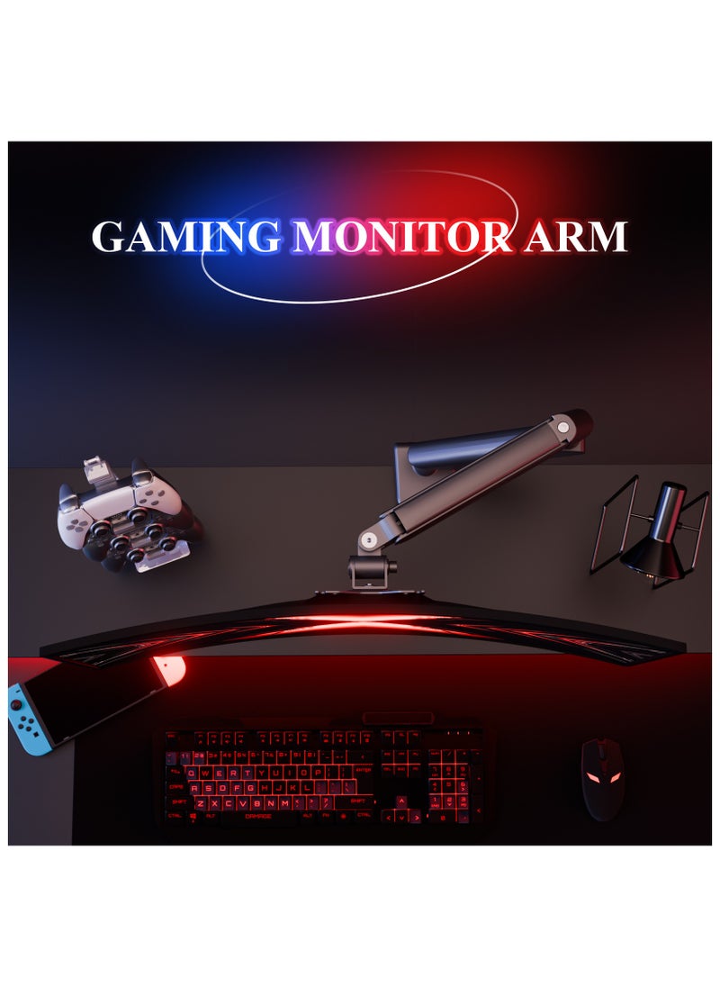 ETHU ETHU Single Monitor Arm, Adjustable Gas Spring Monitor Stand for 13-32 inch Monitor up to 9kg, Full Motion Computer Monitor Mount, LED/LCD Display Arm with VESA Pattern 75x75/100x100 Single Arm Black  - Image 5