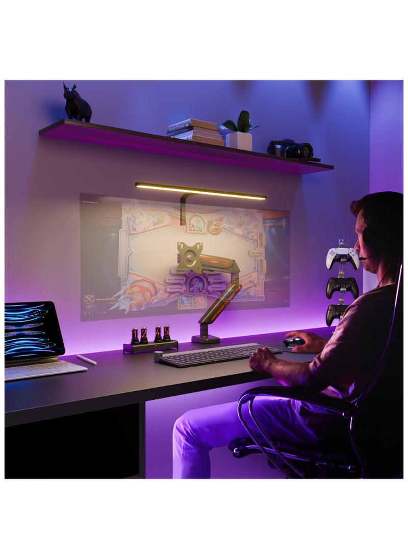 ETHU Single Monitor Arm, Adjustable Gas Spring Monitor Stand for 13-32 inch Monitor up to 9kg, Full Motion Computer Monitor Mount, LED/LCD Display Arm with VESA Pattern 75x75/100x100 Single Arm Black