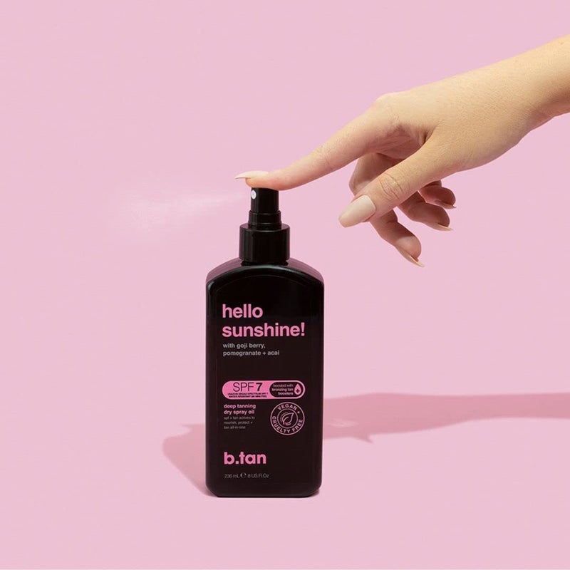 b tan زيت تانين ب.تان SPF 7 | مرحبًا بالشمس - رذاذ تان عميق جاف، أفضل رذاذ للجسم في الهواء الطلق، محمل بالتوت الغوجي، الرمان + الأساي، علامة تجارية أسترالية، 8 أونصة سائلة - Image 5