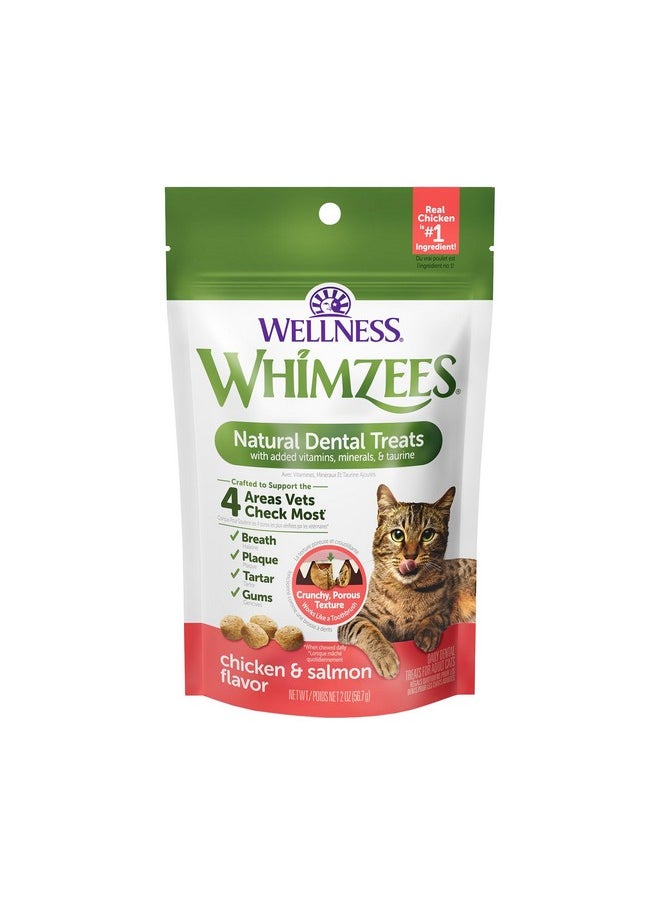WHIMZEES Whimzees Wellness Cat Dental Treats, Natural Chews, Chicken and Salmon Flavor, (2 Ounce Bag)  - Image 1