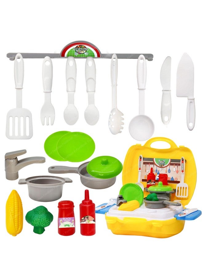 FunBlast Plastic Kitchen Set for Kids, (Pack of 26 Pcs) Kitchen Cooking Pretend Role Play Cooking Food Set Toys -Multicolor - Image 1