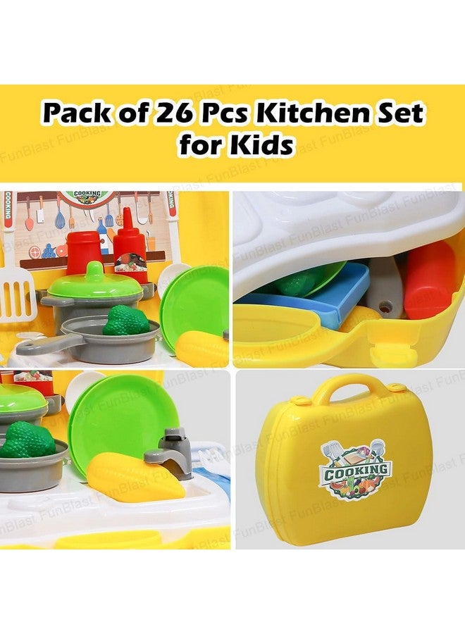 FunBlast Plastic Kitchen Set for Kids, (Pack of 26 Pcs) Kitchen Cooking Pretend Role Play Cooking Food Set Toys -Multicolor - Image 3