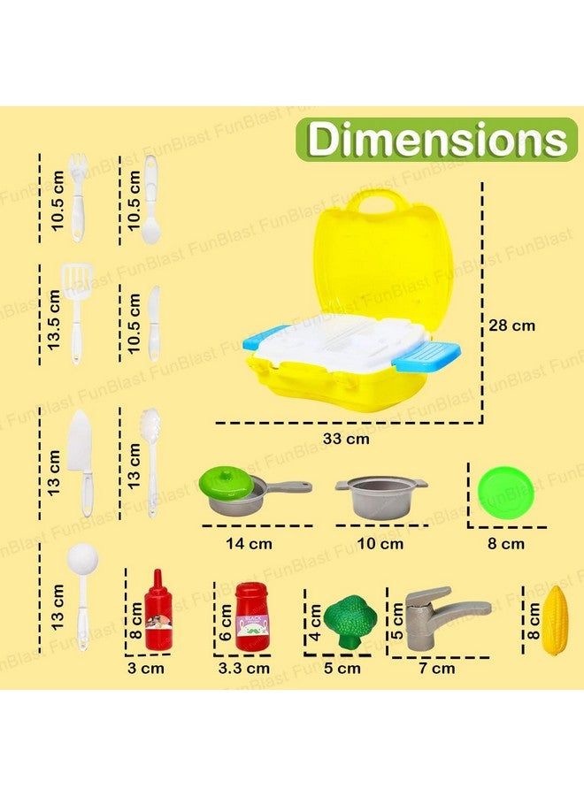 FunBlast Plastic Kitchen Set for Kids, (Pack of 26 Pcs) Kitchen Cooking Pretend Role Play Cooking Food Set Toys -Multicolor - Image 2