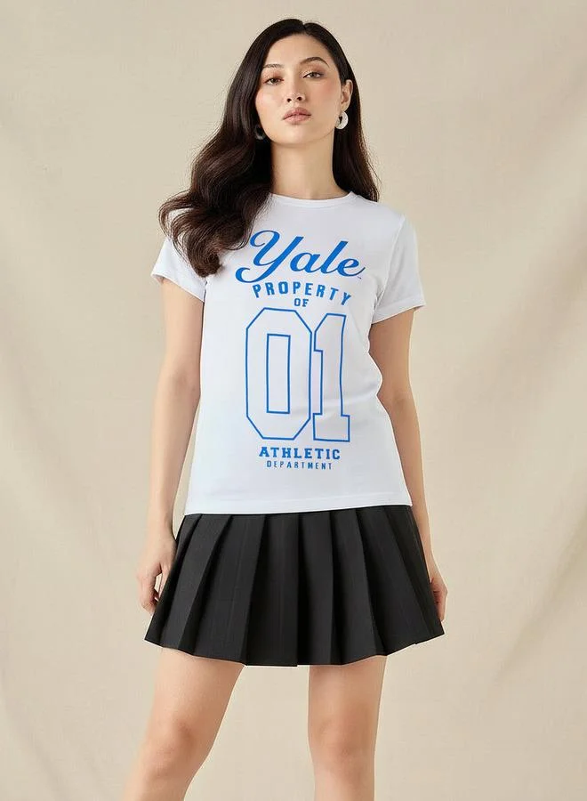 SP Characters Cotton T shirt with Yale University Print
