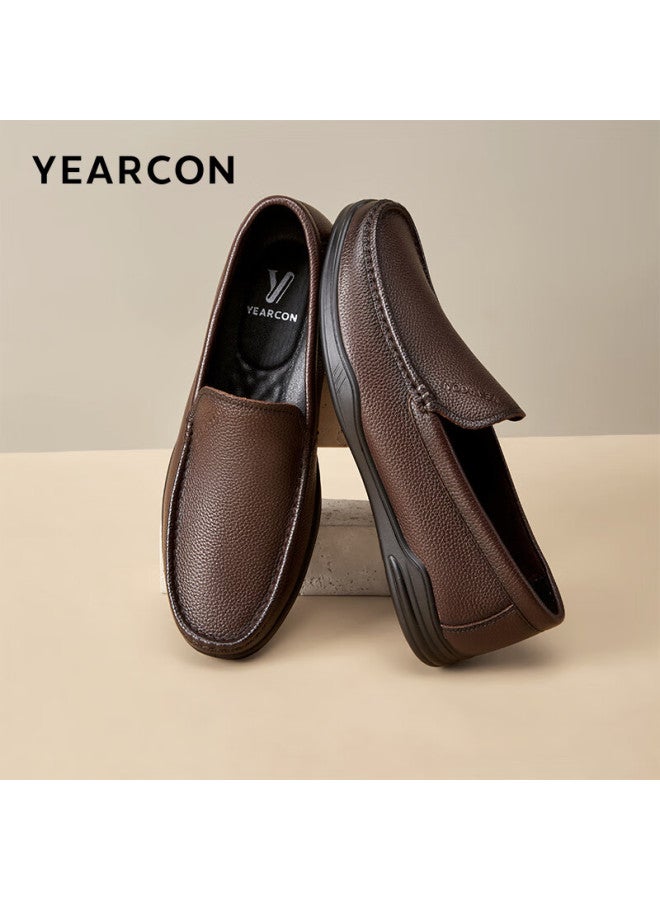 YEARCON Yierkang Men's Penny Loafers New Casual Soft Bottom Comfortable Middle-aged Dad Shoes 96384w Brown 2 44 - Image 2