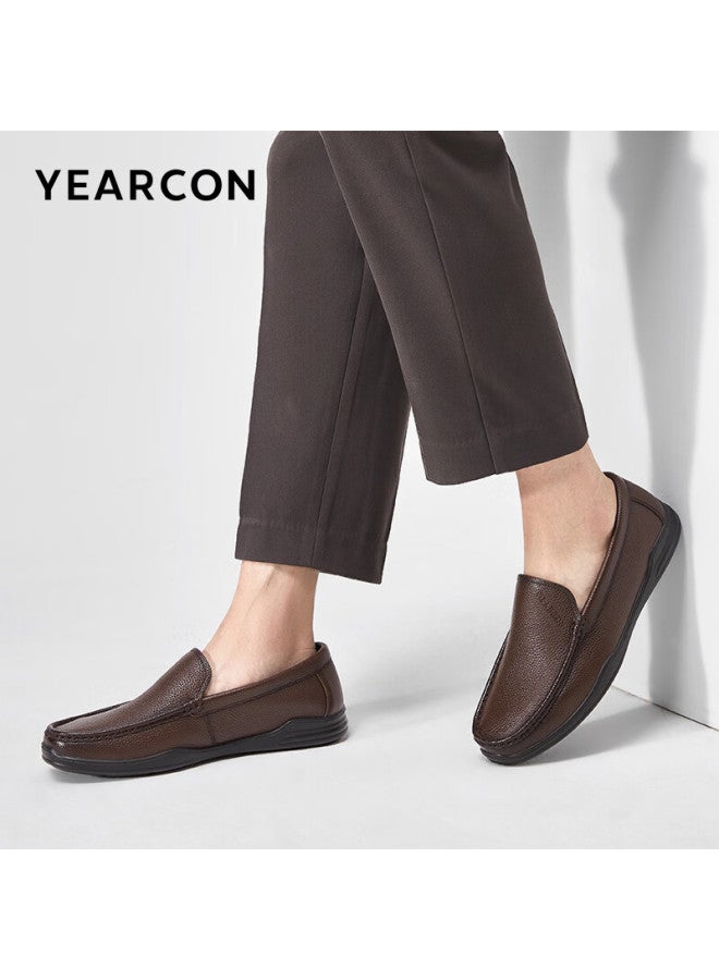 YEARCON Yierkang Men's Penny Loafers New Casual Soft Bottom Comfortable Middle-aged Dad Shoes 96384w Brown 2 44 - Image 3
