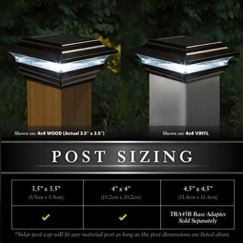 Classy Caps SL211B 4x4 Imperial Solar Post Cap - Black – High-Performance LED Lights, Durable Cast Aluminum, Warm and Cool Light Modes, Fits 4"x4" or 3.5"x3.5" Posts, Ideal for Decks, Fences - Image 2