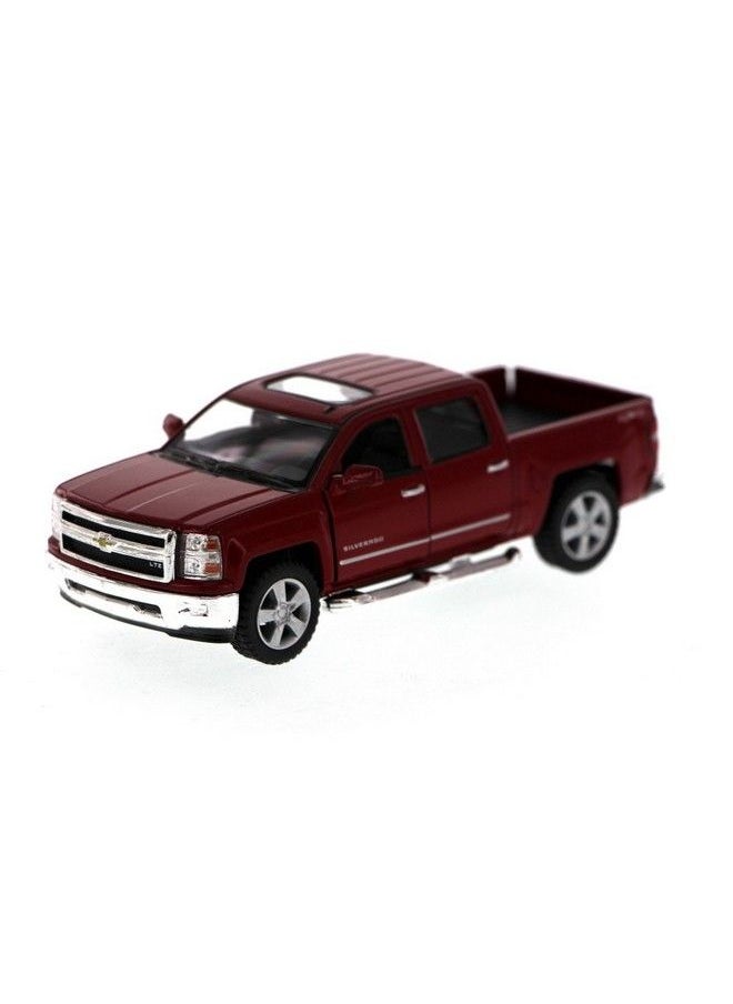 Kinsmart Chevy Silverado (2014) Ltz Crew Cab 4X4 1/46 Scale Diecast Metal Model Red  - Image 1