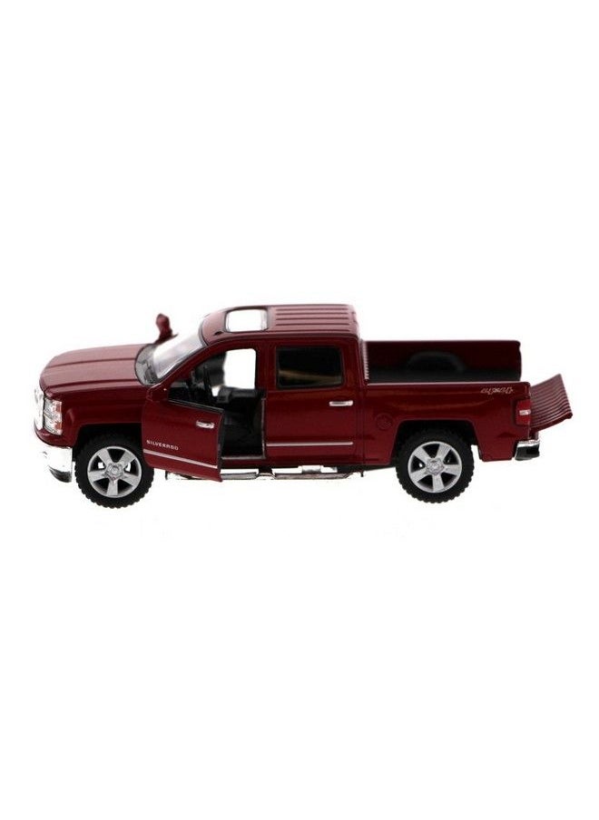 Kinsmart Chevy Silverado (2014) Ltz Crew Cab 4X4 1/46 Scale Diecast Metal Model Red  - Image 4