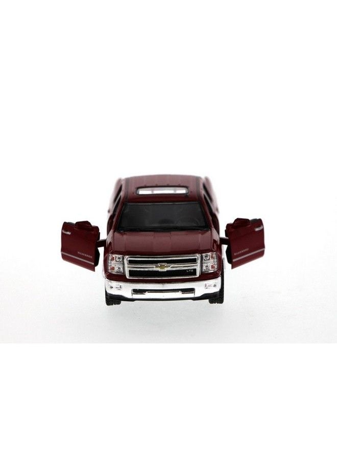 Kinsmart Chevy Silverado (2014) Ltz Crew Cab 4X4 1/46 Scale Diecast Metal Model Red  - Image 3