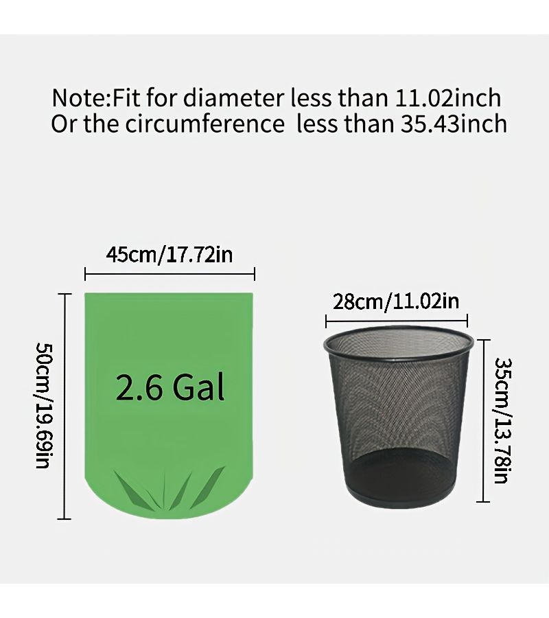 20pcs Plant Based Trash Bags 2.6 Gallon Artificial Cornstarch Garbage Bags 17.72x19.69 Inch Green Kitchen Waste Bags For Household Living Room Use - Image 3