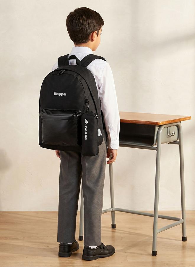 Kappa Solid School Backpack For Girls 8-13 Years With Pencil Pouch - 17 Inches - 15x27x27 CM - Image 3