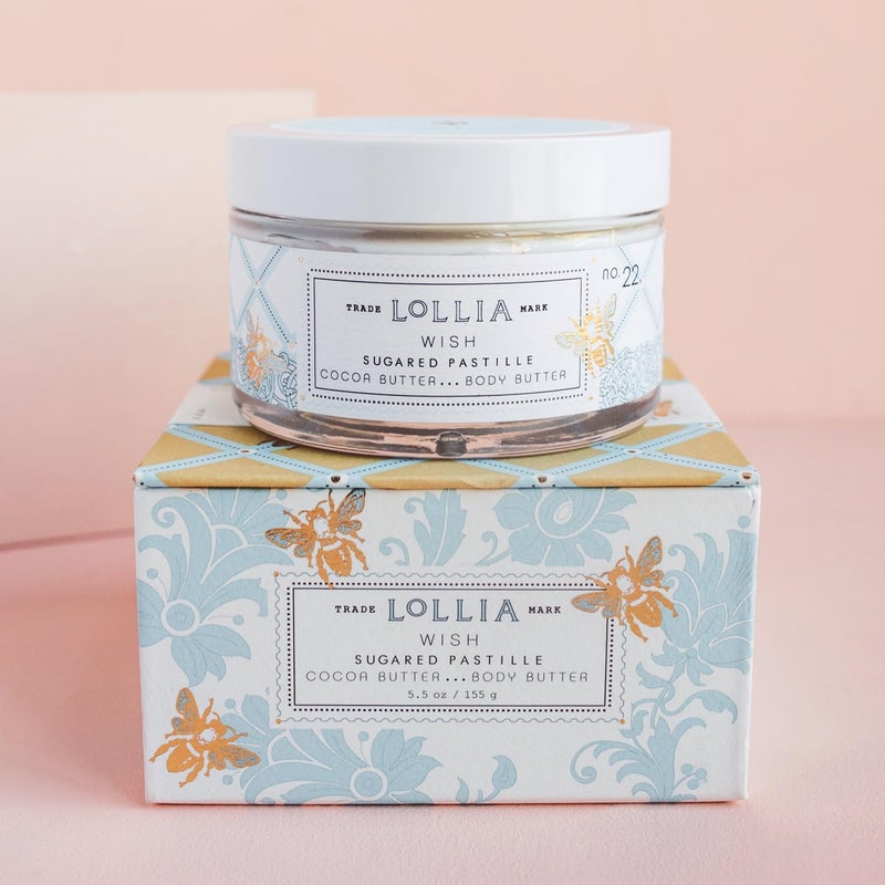 Lollia زبدة الجسم LOLLIA Wish، 5.5 أونصة - عطر سكر الباستيل - زبدة الشيا وزبدة الكاكاو، لوشن للجسم للنساء، مرطب للجسم مرطب وسلس - Image 2