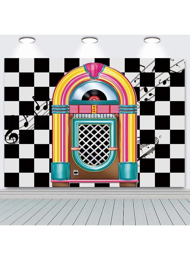 HQM Back to 50's Sock Hop Photography Banner Birthday Rock Roll 50's 60's Hop Party Photo Background Retro Diner Time Classic Backdrop 71x47.2 Inch Supplies - Image 5